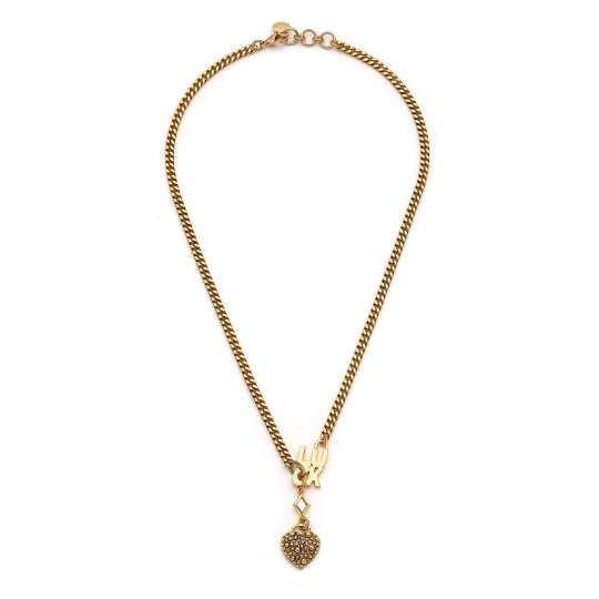 Eterna Heart and Luck Charm Gold Plated Chain Necklace - 