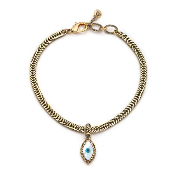 Eternal Gaze Evil Eye Bead Gold Plated Chain Necklace - 1