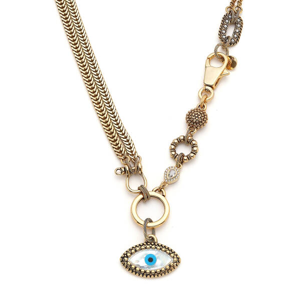 Eternal Guardian Eye Charm Gold Plated Chain Necklace - 2