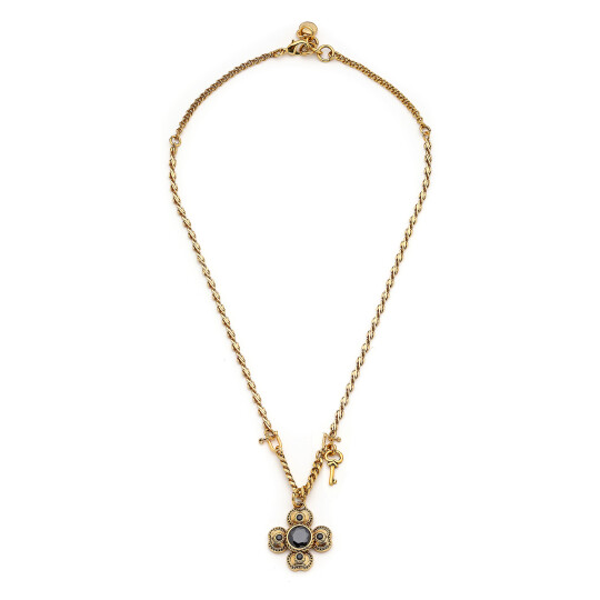 Ethereal Gold Plated Clover Charm Chain Necklace 