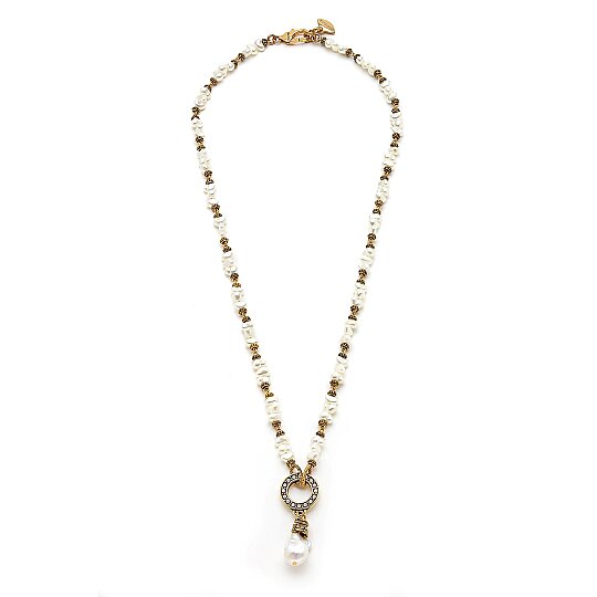 Ethic Baroque Charm Pearl Necklace - 