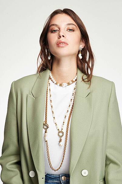 Ethic Baroque Charm Pearl Necklace - 2