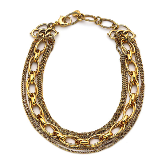 Euphoria Gold Plated Chain Necklace - (1)