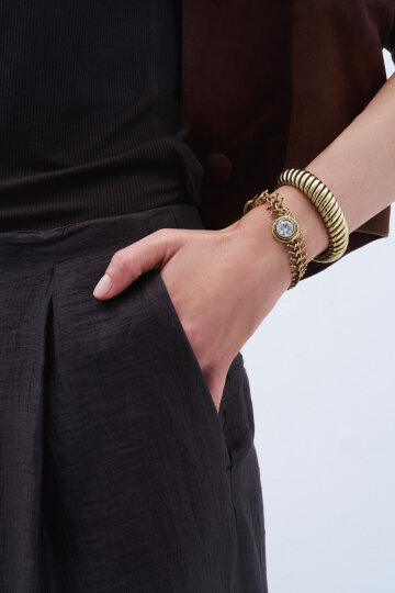 Eva Gold Plated Cuff Bracelet - (1)