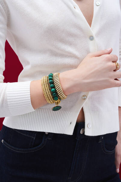 Eva Gold Plated Cuff Bracelet - 11