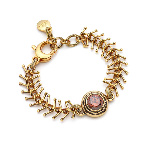 Evara Zircon Stone Gold Plated Bracelet - 1