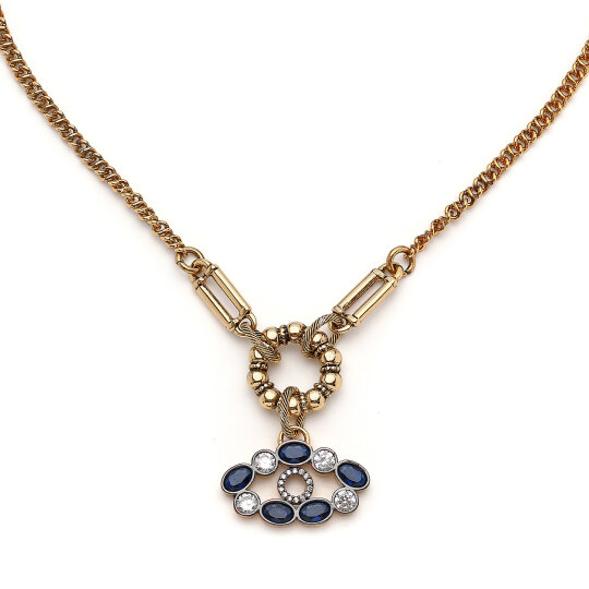 Evil Eye Glow Eye Charm Gold Plated Chain Necklace - (1)