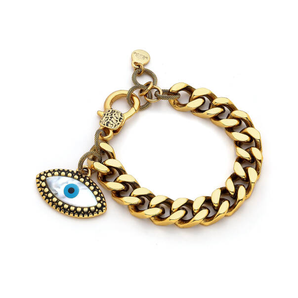 Evil Eye Gold Plated Chain Bracelet - 3