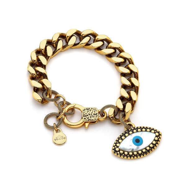 Evil Eye Gold Plated Chain Bracelet - 1