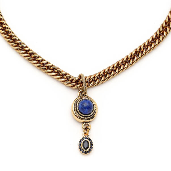 Eye Drop Lapis Charm Zincir Kolye - 5