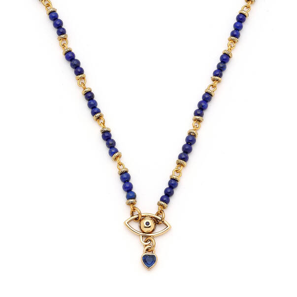 Eye Love Göz, Kalp Charm Lapis Kolye - 3