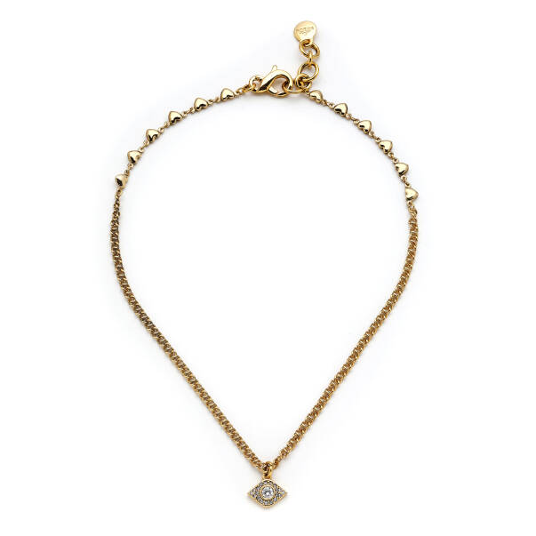 Eyescape Gold Plated Zircon Eye Charm Chain Necklace - 1
