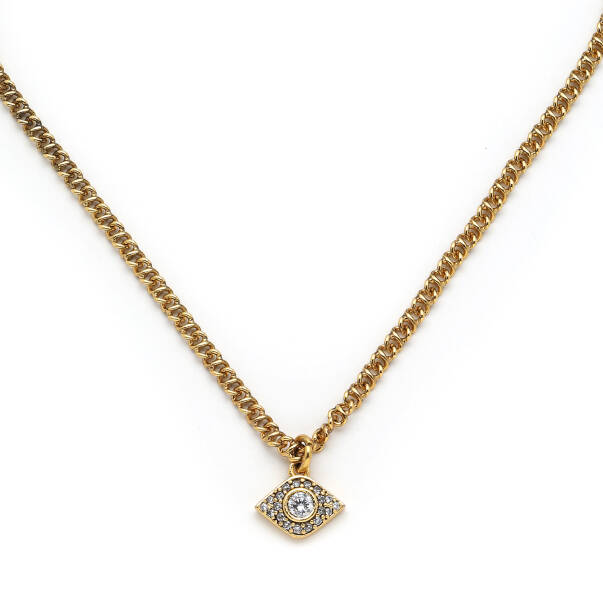 Eyescape Gold Plated Zircon Eye Charm Chain Necklace - 4