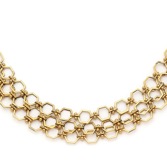 Flash Gold Plated Multi Chain Necklace - (1)