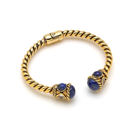Flint Lapis Cuff Bracelet 