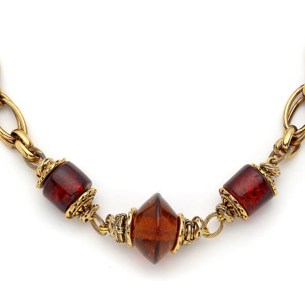 Flora Gold Plated Glass Bead Necklace - 2