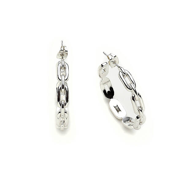 Floria Silver Plated Hoop Stud Earrings - 3