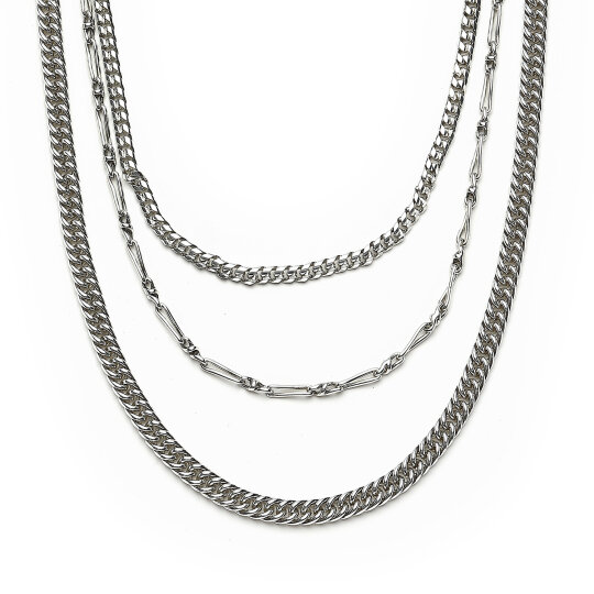 Flow Silver Plated Chain Necklace - (1)