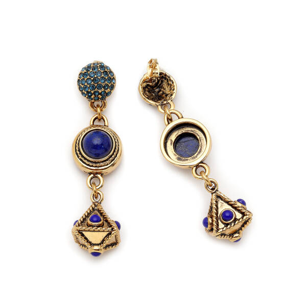 Fold Lapis Pinned Earrings - 3