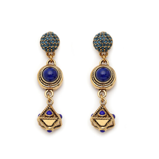 Fold Lapis Pinned Earrings - 