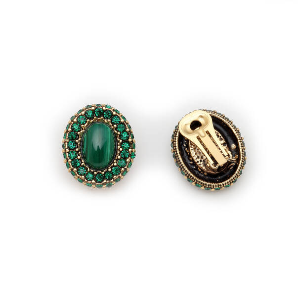 Forest Pulse Malachite Clip On Earrings - 3