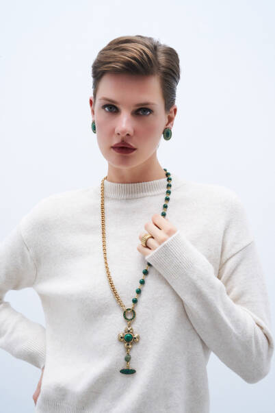 Forest Pulse Malachite Clip On Earrings - 6