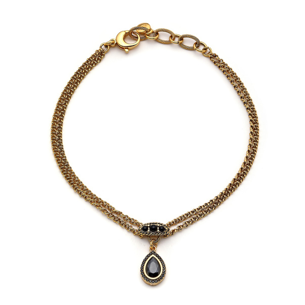 Forever Gold Plated Black Zircon Chain Necklace - 1