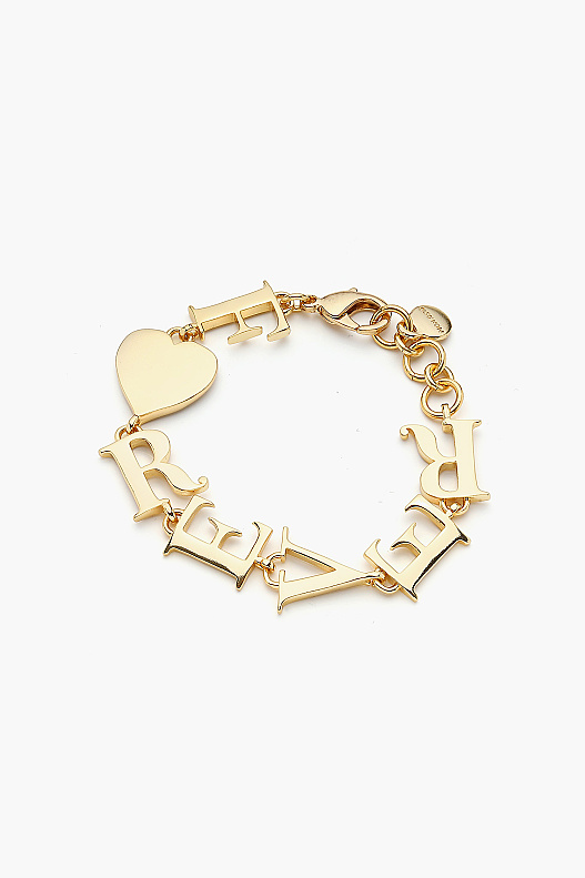Forever Heart Charm Gold Plated Bracelet - (1)