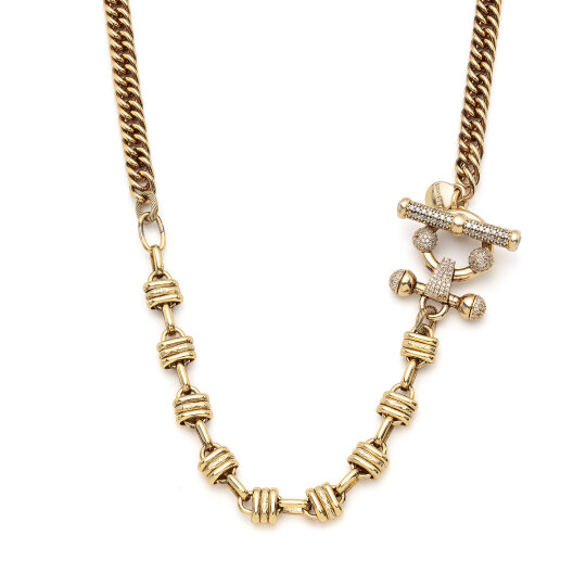 Forever Linked Gold Plated Zircon Chain Necklace - 