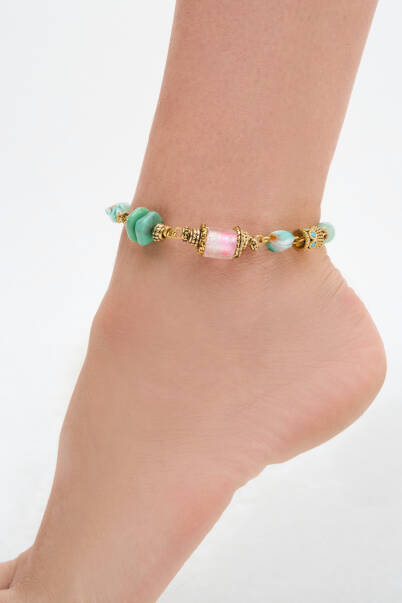 Forever Sky Turquoise Natural Stone Anklet - 2
