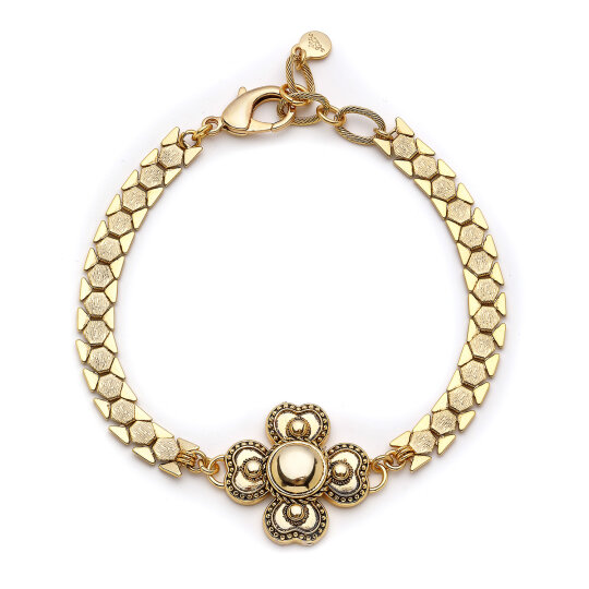 Fortuna Clover Charm Gold Plated Chain Necklace - 