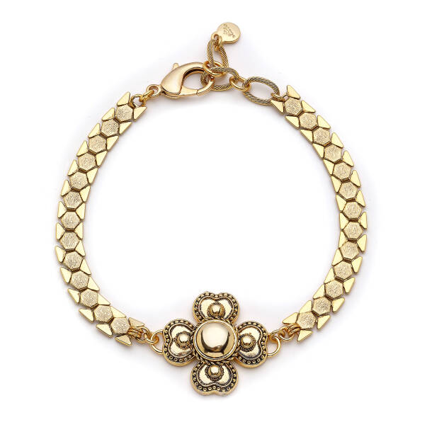 Fortuna Clover Charm Gold Plated Chain Necklace - 1