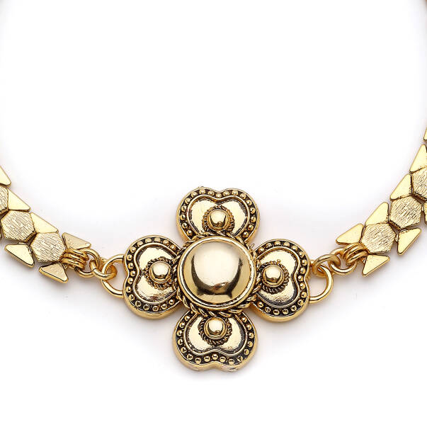 Fortuna Clover Charm Gold Plated Chain Necklace - 2