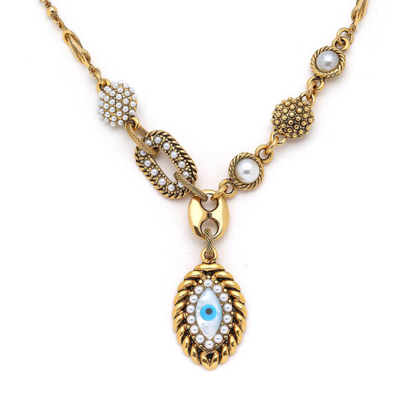 Fortuna Eye Pearl Eye Charm Necklace - 2
