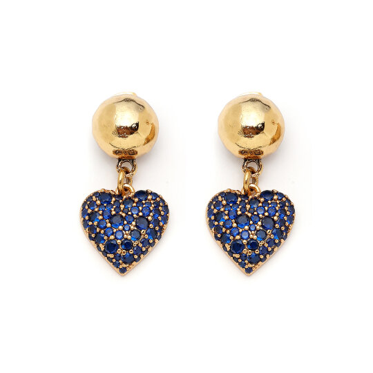 Fossil Heart Charm Pinned Earrings - (1)