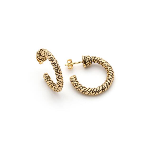 Fred Gold Plated Hoop Pinned Earrings - 1