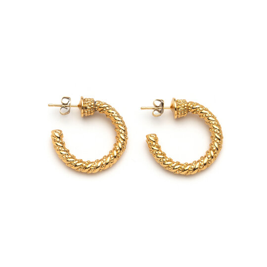 Fred Gold Plated Hoop Pinned Earrings 