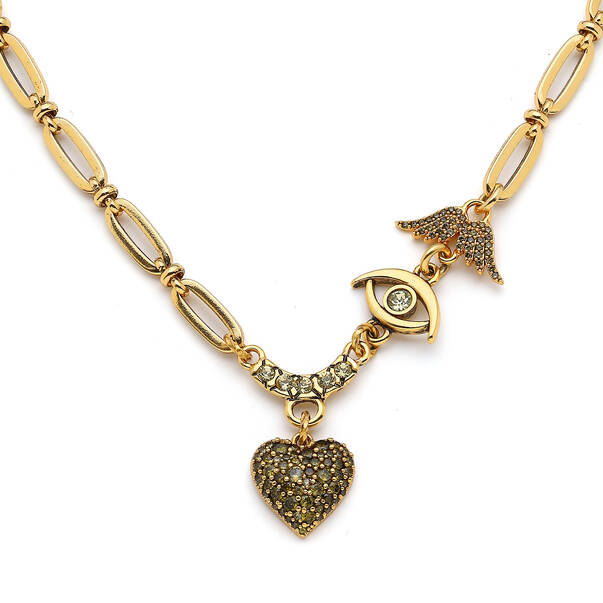 Gastor Zirkon Kalp Charm Kolye - 2