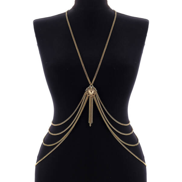 Gigi Heart Charm Gold Plated Chain Bodychain - 1