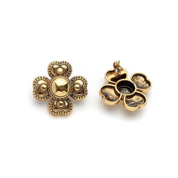 Gleam Clover Charm Gold Plated Stud Earrings - 2