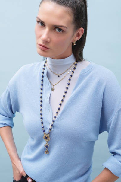 Gleam Zirkon Kalp, Yıldız Charm Zincir Kolye - 4