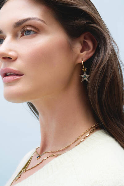 Gleam Zirkon Kalp, Yıldız Charm Zincir Kolye - 6