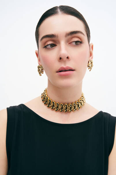 Glided Grace Altın Kaplama Abiye Choker - 3