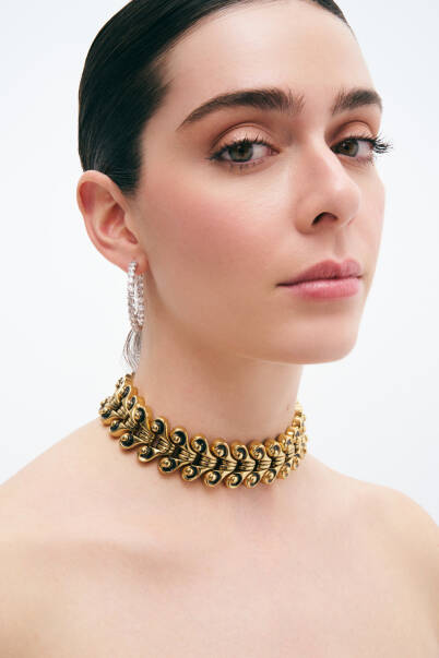 Glided Grace Altın Kaplama Abiye Choker - 2