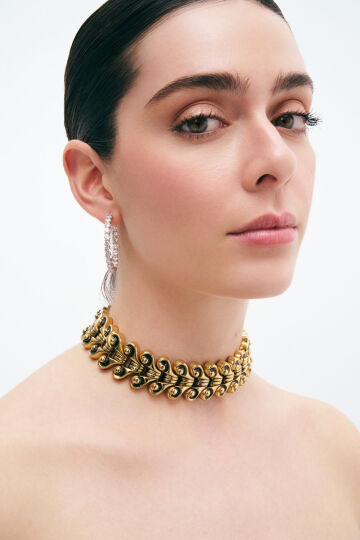 Glided Grace Gold Plated Choker Necklace - (1)