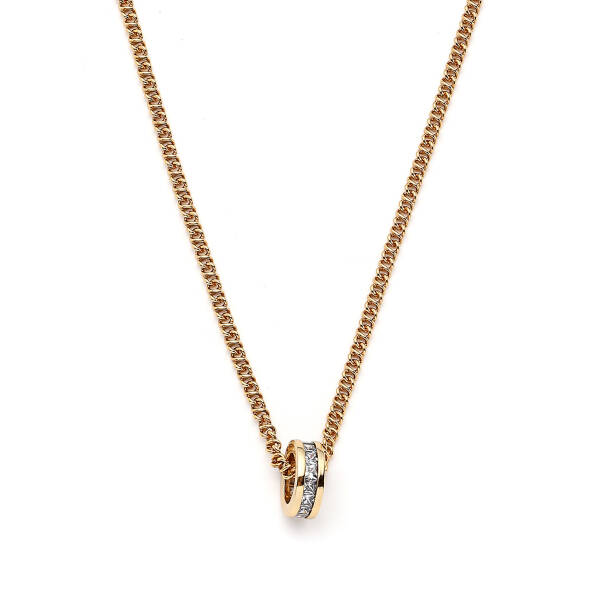 Glimmer Drop Zirkon Yüzük Charm Zincir Kolye - 4