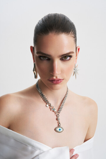 Glisten Silver Pinned Earrings - (1)