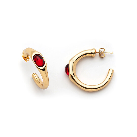 Gloria Gold Plated Pinned Earrings - 