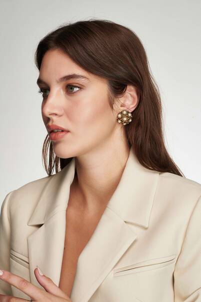 Go Pearl Gold Plated Clip-On Earrings - 2