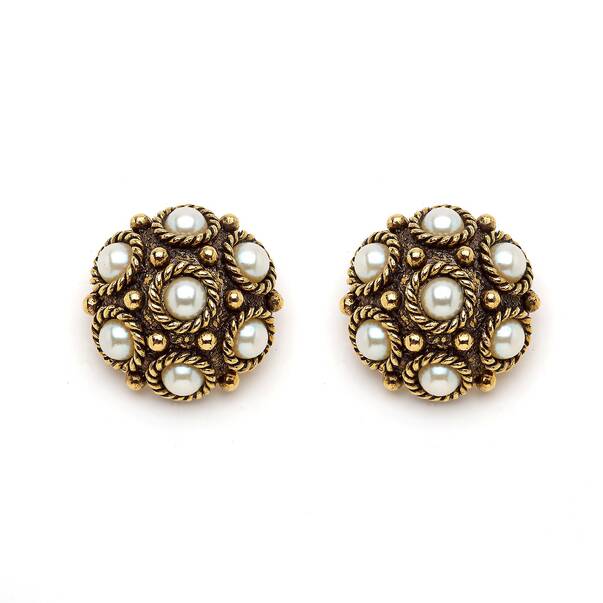 Go Pearl Gold Plated Clip-On Earrings - 1
